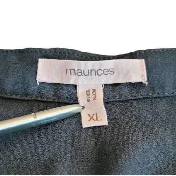 Maurices Womens XL Polyester Green Blouse Workready Casual Dressy Shirt Top - Picture 2 of 4